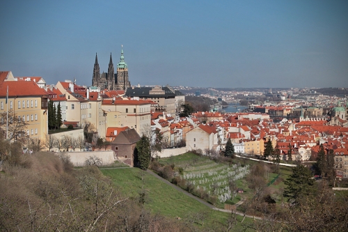 Pražský hrad v pohledu od Strahova