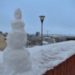 sněhulák na brněnských hradbách